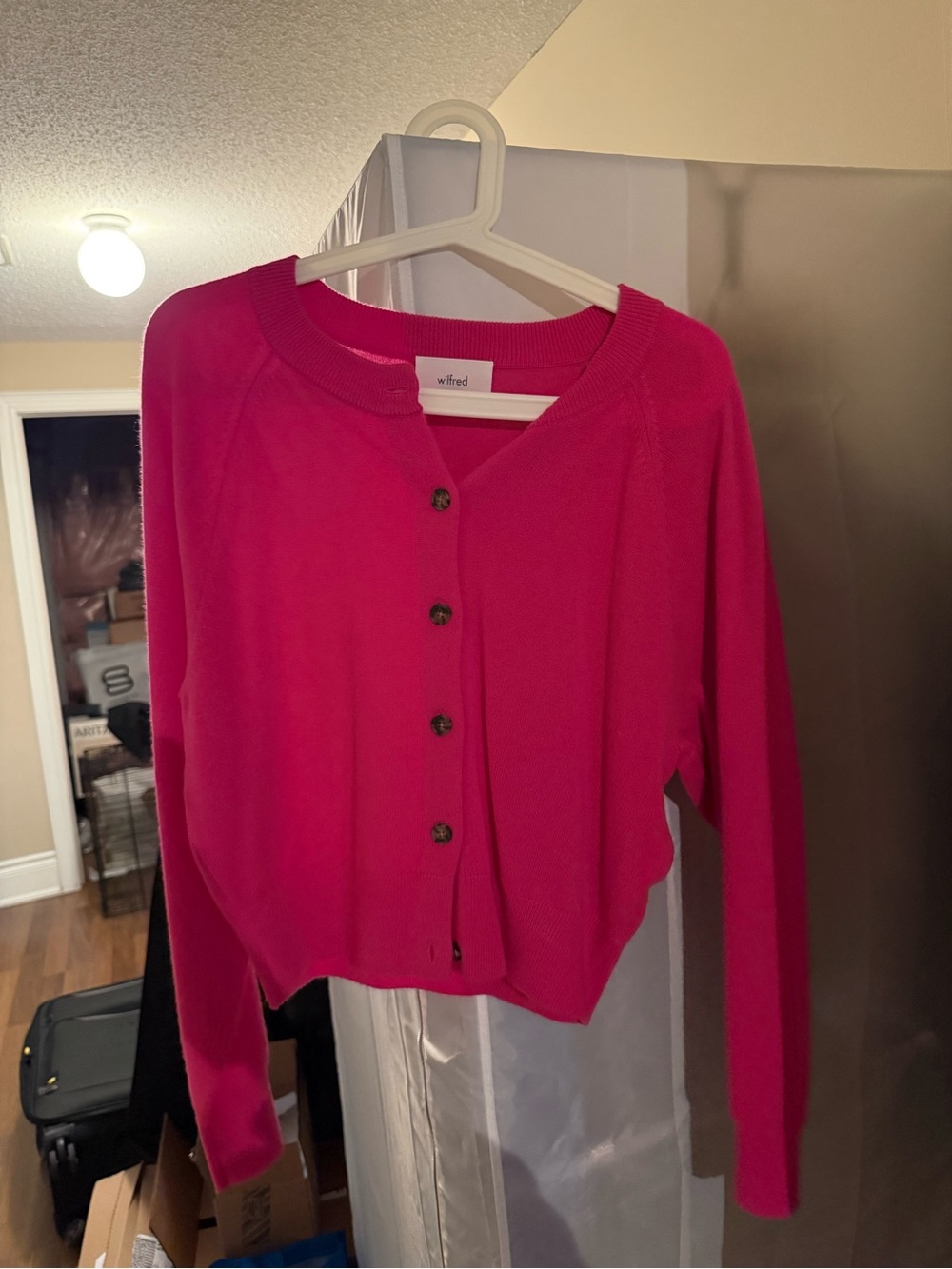 Wilfred Pink Button-Front Women's Sweater